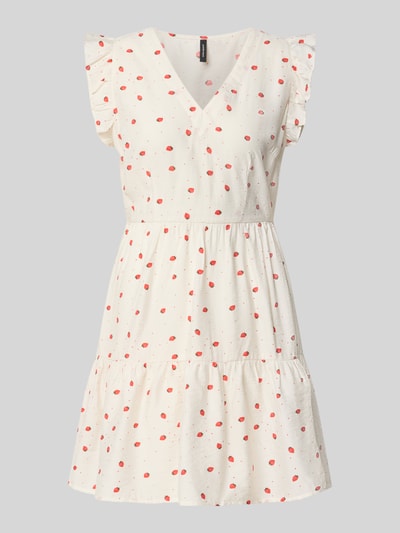 Vero Moda Uitlopende mini-jurk van viscosemix, model 'ODETTE' Wit - 2