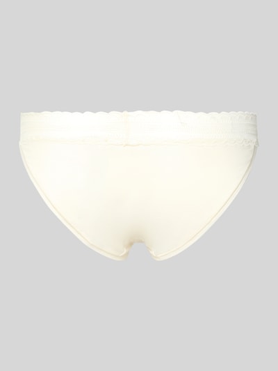 Produktfoto, String aus Baumwoll-Mix im 3er-Set Modell 'TRIPLET LACE BRIEF' von HUGO, Optik: Unifarben, Spitzenbesatz, elastischer Bund, Label-Stitching-Applikation, Multipack: 3er-Pack, glatte Struktur