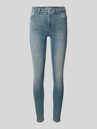 Produktfoto, hellblaue Skinny Fit Jeans aus Baumwoll-Mix Modell 'POWER' von ONLY, Damen Skinny Fit Jeans von ONLY, strukturierte Oberfläche