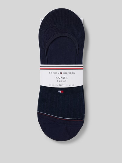 Tommy Hilfiger Kousenvoetjes met logoprint in een set van 2 paar Donkerblauw - 3