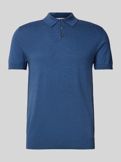 SELECTED HOMME Poloshirt mit elastischen Abschlüssen Hellblau Melange 1