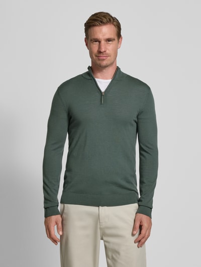 SELECTED HOMME Regular fit schipperstrui van zuivere merinowol, model 'TRAY' Olijfgroen - 4