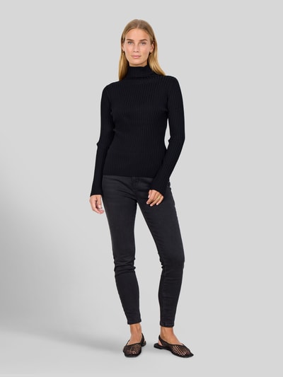 Soyaconcept Rollkragenpullover mit Rippstrickstruktur Black 1