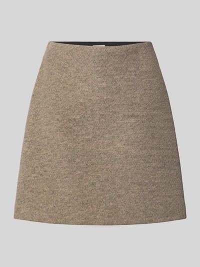 Produktfoto, Minirock mit elastischem Bund Modell 'WOLCA' von ICHI aus Webstoff, A-Linie, Struktur-Muster, beige, Damenmode