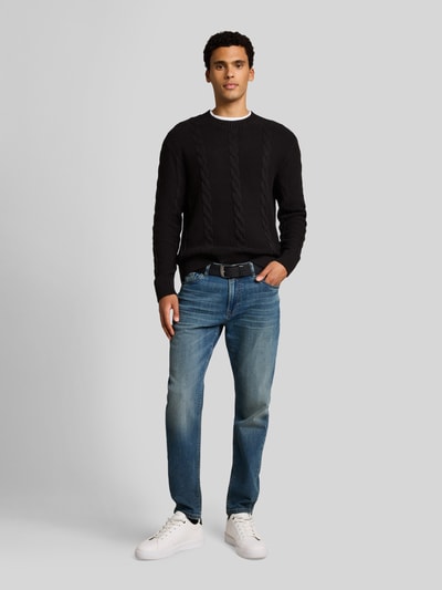 Tom Tailor Denim Pullover mit Zopfmuster-Struktur Black 1