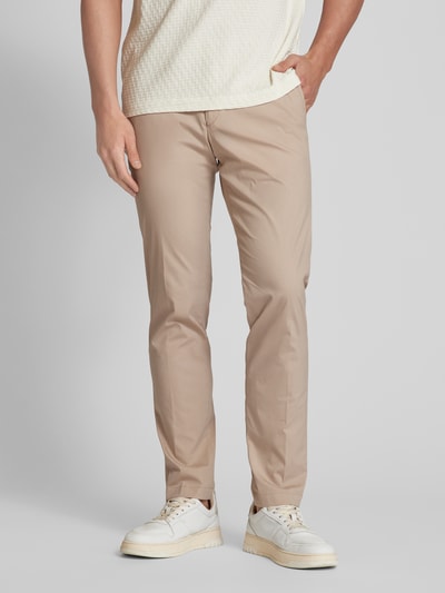 Hiltl Regular fit chino met bandplooien, model 'Tarent' Beige - 4