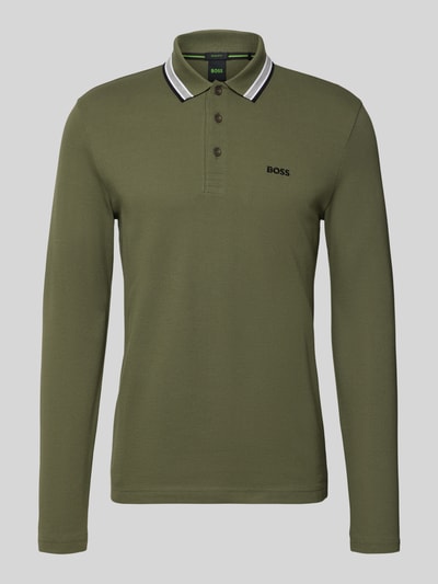 BOSS Green Regular fit poloshirt van puur katoen, model 'PLISY' Donkergroen - 2