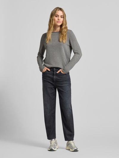 s.Oliver RED LABEL Regular Fit Strickpullover aus Baumwoll-Viskose-Mix Anthrazit 1