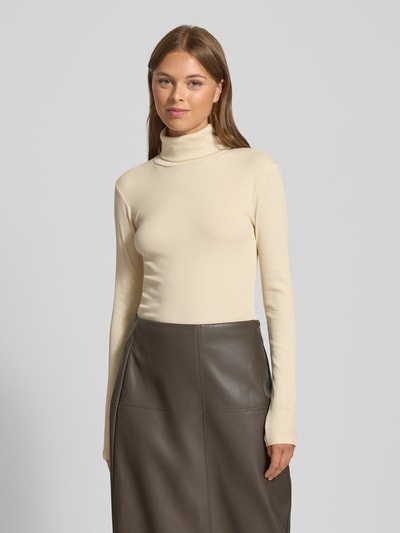 Vero Moda Bluzka z długim rękawem o kroju slim z dodatkiem bawełny model ‘CHLOE’ Écru 4