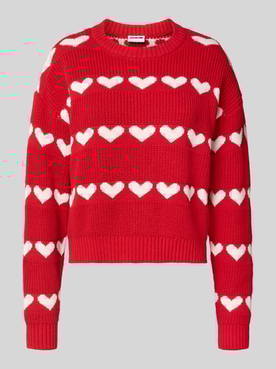 Noisy May Strickpullover mit Rundhalsausschnitt Modell 'BLITZEN' Rot 2