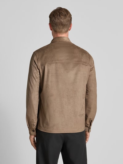 Cinque Regular fit overhemdjack met borstzakken, model 'Messi' Roodbruin - 5