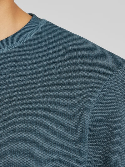 Blend Sweatshirt mit Strukturmuster Blau Melange 3