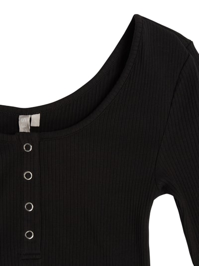 Pieces Serafino-Shirt mit Bio-Baumwolle Modell 'Kitte' Black 2