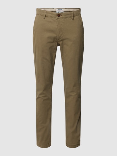 Jack & Jones Slim fit broek met stretch, model 'MARCO' Olijfgroen - 2