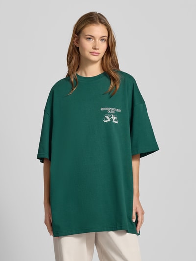 Karo Kauer Oversized T-shirt met motief- en statementprint Donkergroen - 4
