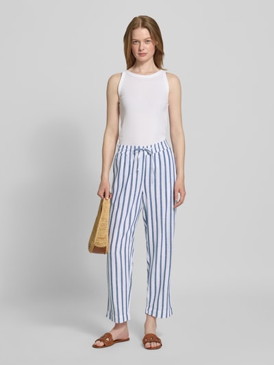 FREE/QUENT Spodnie materiałowe z prostą nogawką i tunelem model ‘Lavisco’ Granatowy 1