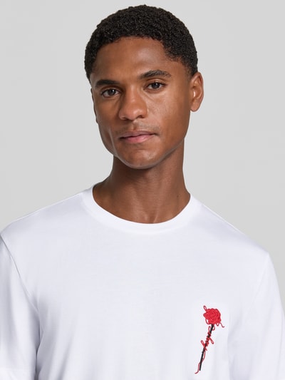 HUGO Regular Fit T-Shirt aus reiner Baumwolle Modell 'Diflow' Weiss 3