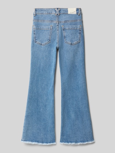 MANGO Flared Fit Jeans mit Logo-Patch Blau 3