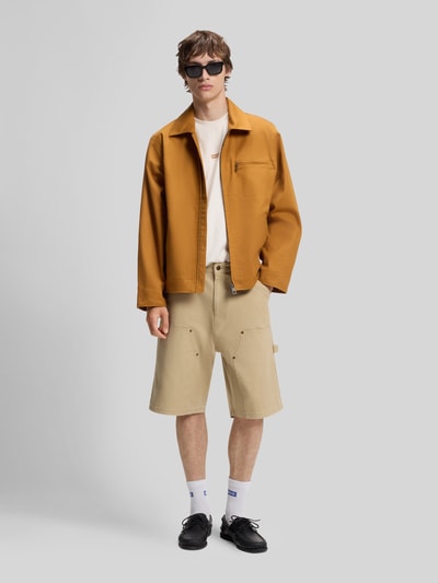 HUGO Blue Regular Fit Bermuda aus Baumwoll-Mix mit Seitentaschen Beige 1