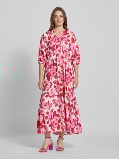MSCH Copenhagen Maxikleid mit V-Ausschnitt Modell 'Edrina' Pink 4