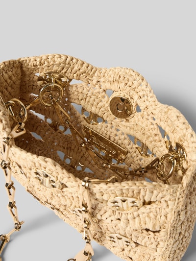 Rabanne Handtasche mit Lochstickerei Beige 5