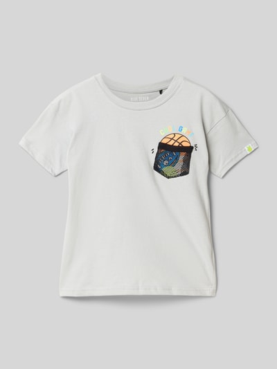 Blue Seven T-Shirt mit Motiv-Print Mittelgrau Melange 1