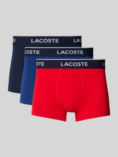 Lacoste Obcisłe bokserki z elastycznym paskiem z logo w zestawie 3 szt. Czerwony 1