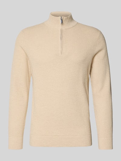 Profuomo Strickpullover mit Troyer-Kragen Offwhite 2