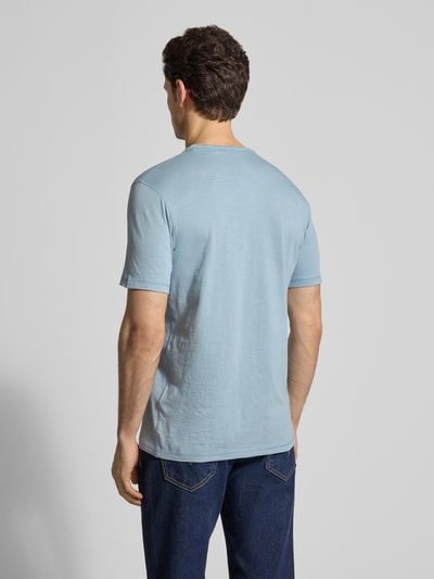 BOSS Orange T-shirt o kroju regular fit z teksturowanej bawełny Model 'TEGOOD' Jasnoniebieski 5