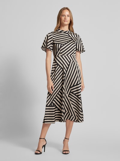 comma Midi-jurk in laagjeslook Zwart - 4