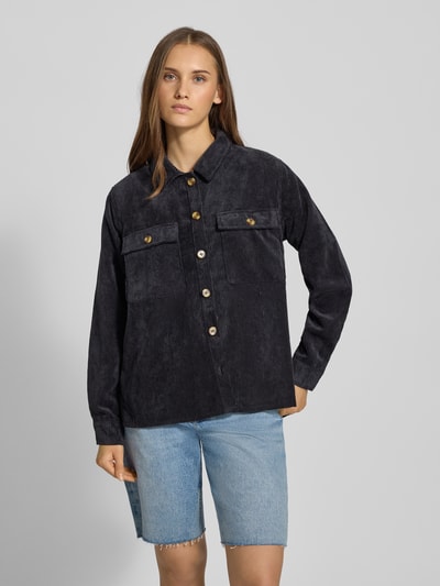 Pieces Loose Fit Hemdbluse in Cord Optik Modell 'EFFI' BLACK 4