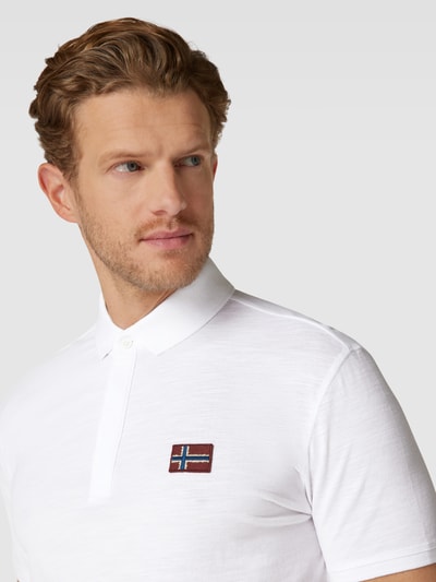 Napapijri Poloshirt mit Logo-Patch Modell 'Ebea' Offwhite 3
