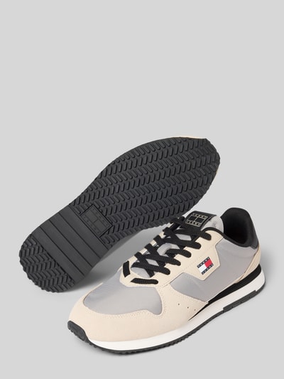 Tommy Jeans Low Top Sneaker aus Leder-Mix Modell 'EVA RUNNER' Hellgrau 4