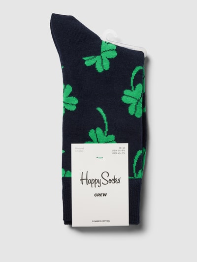 Happy Socks Socken mit Allover-Muster Modell 'Big Luck' Marine 3