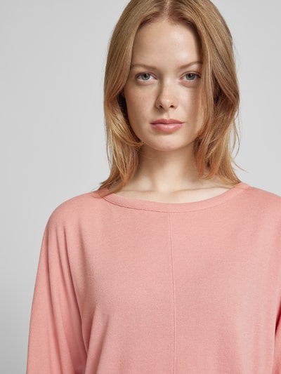 OPUS Longsleeve mit geripptem Rundhalsausschnitt Modell 'Simpla' Rose 3