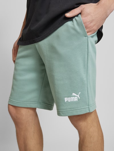 PUMA PERFORMANCE Regular fit sweatshorts met labelstitching Lindegroen - 3