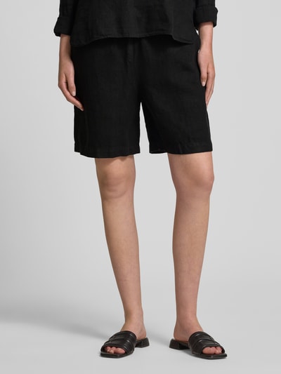 MOS MOSH Regular Fit Leinenshorts mit elastischem Bund Modell 'Emmie' Black 4