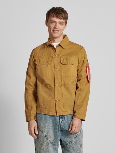 Alpha Industries Hemdjacke mit Label-Patch Beige 4