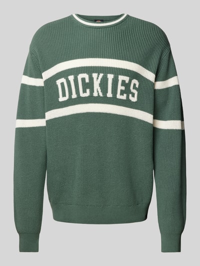 Dickies Gebreide pullover met labelstitching, model 'MELVERN' Donkergroen - 2