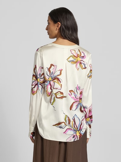 Herzensangelegenheit Regular Fit Seidenbluse mit Tunikakragen Offwhite 5