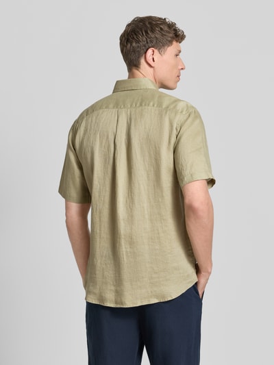 Fynch-Hatton Regular Fit Leinenhemd mit Button-Down-Kragen Hellgruen 5