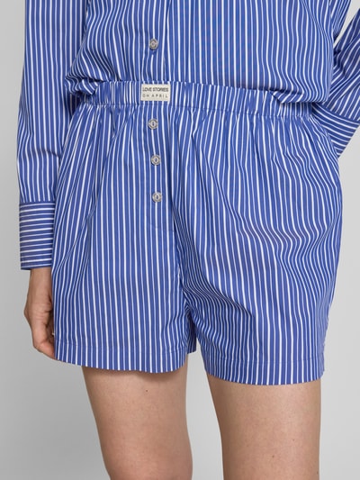 OH APRIL Regular fit korte broek met logopatch, model 'James' Donkerblauw - 3