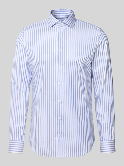 SEIDENSTICKER Slim fit zakelijk overhemd van katoen met kentkraag Koningsblauw - 2