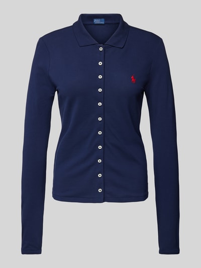 Polo Ralph Lauren Slim Fit Poloshirt mit Label-Stitching Marine 2