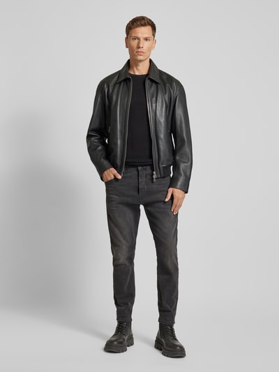 GABBA Tapered fit jeans in 5-pocketmodel, model 'Alex Thor' Zwart - 1