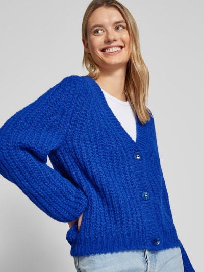 Lanius Cardigan van alpaca met V-hals Koningsblauw - 3