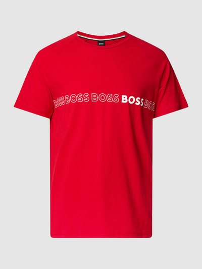 BOSS Slim Fit T-Shirt mit Label-Print Rot 2