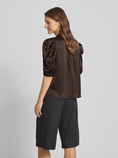 Neo Noir Blusenshirt mit Puffärmeln Modell 'Roella' Dunkelbraun 5
