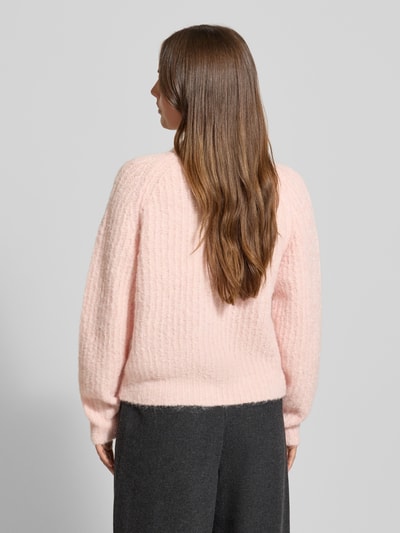 Vero Moda Relaxed fit gebreid jack met wol, model 'CARMEN' Roze - 5