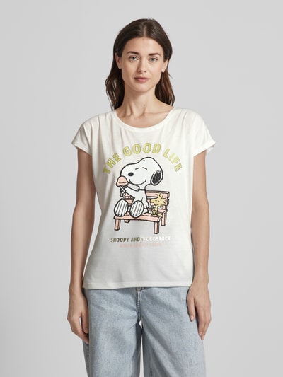 Montego T-shirt z nadrukowanym motywem Złamany biały 4